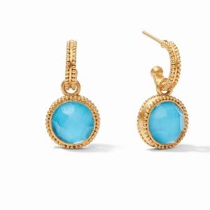 Julie Vos Fleur-de-Lis Hoop & Charm Earring